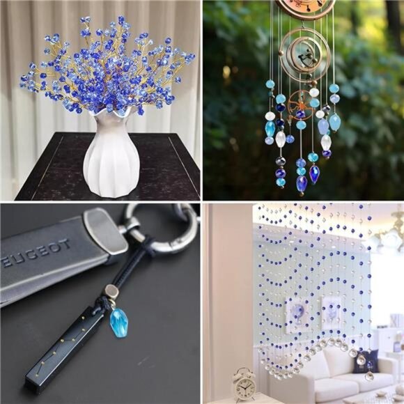 Glass Beads for Jewelry Making -800PCS Blue Crystal Beads - Picture 4 of 7